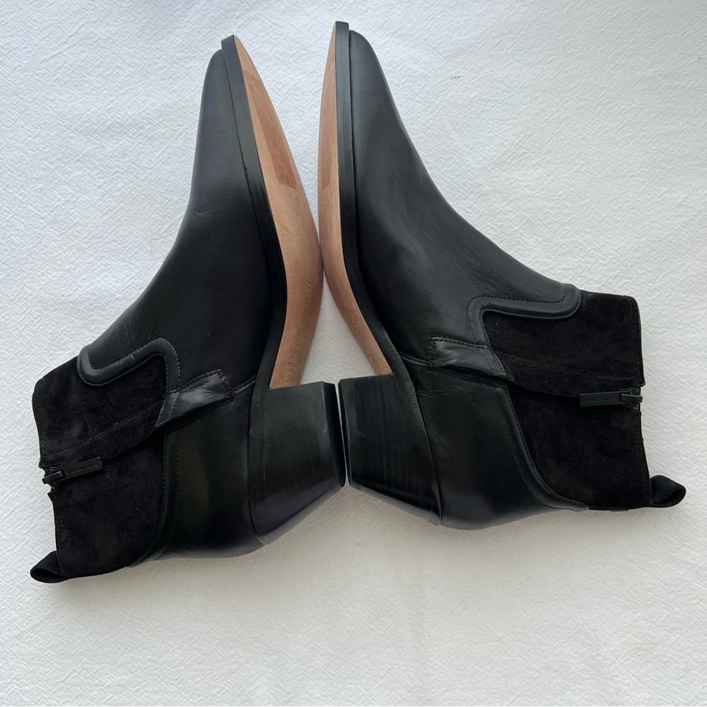 Veronica Beard Kinsley Mixed Leather Ankle Booties in Black Size 6.5 New - Picture 6 of 9